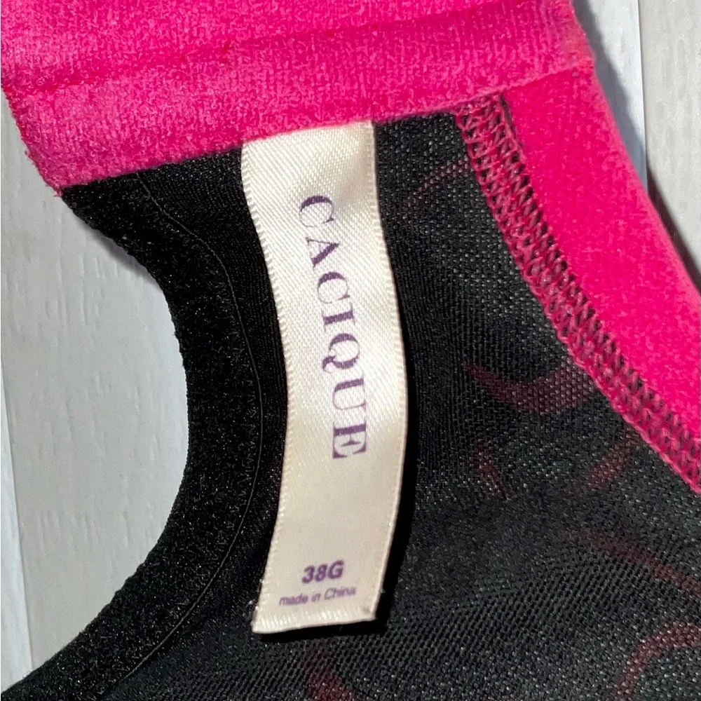 CACIQUE HOT PINK HEARTS 38 G LIGHTLY LINED BRA - Picture 5 of 8